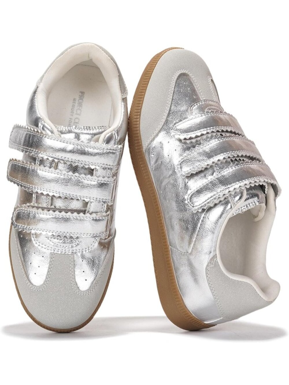 Project Cloud Women's Silver Closed Toe Memory Foam Insole Fashion Sneakers
